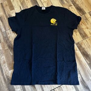Abercrombie & Fitch Navy Tee with Yellow Logo